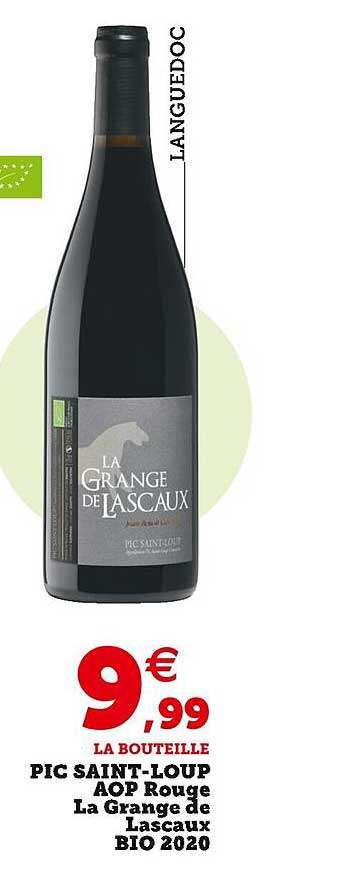 pic saint-loup aop rouge la grange de lascaux bio 2020