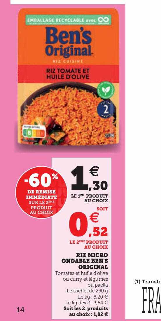 riz micro ondable ben's original