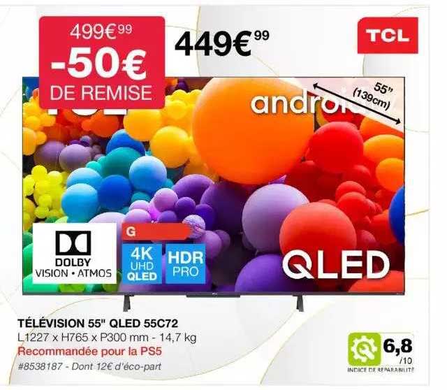 télévision 55" qled