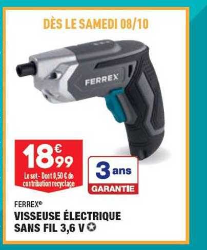 visseuse électrique sans fil 3,6v ferrex