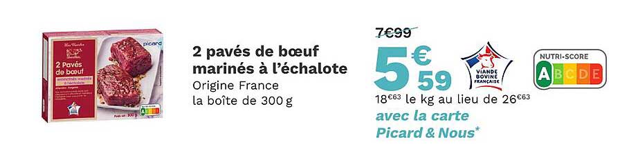 2 pavés de boeuf marinés à l'échalote