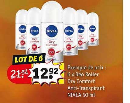 6 x déo roller dry comfort anti-transpirant nivea