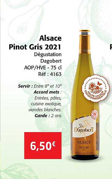 alsace pinot gris 2021 dégustation dagobert aop-hve