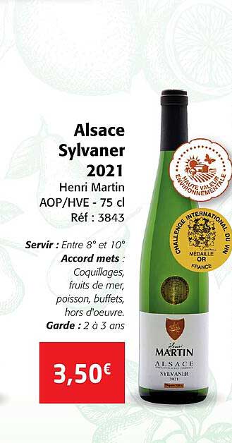 alsace sylvaner 2021 henri martin aop-hve