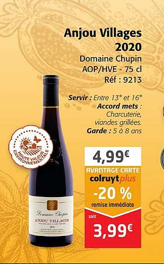 anjou villages 2020 domaine chupin aop-hve