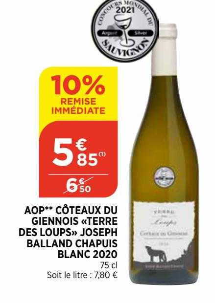 aop côteaux du giennois «terre des loups» joseph balland chapuis blanc 2020