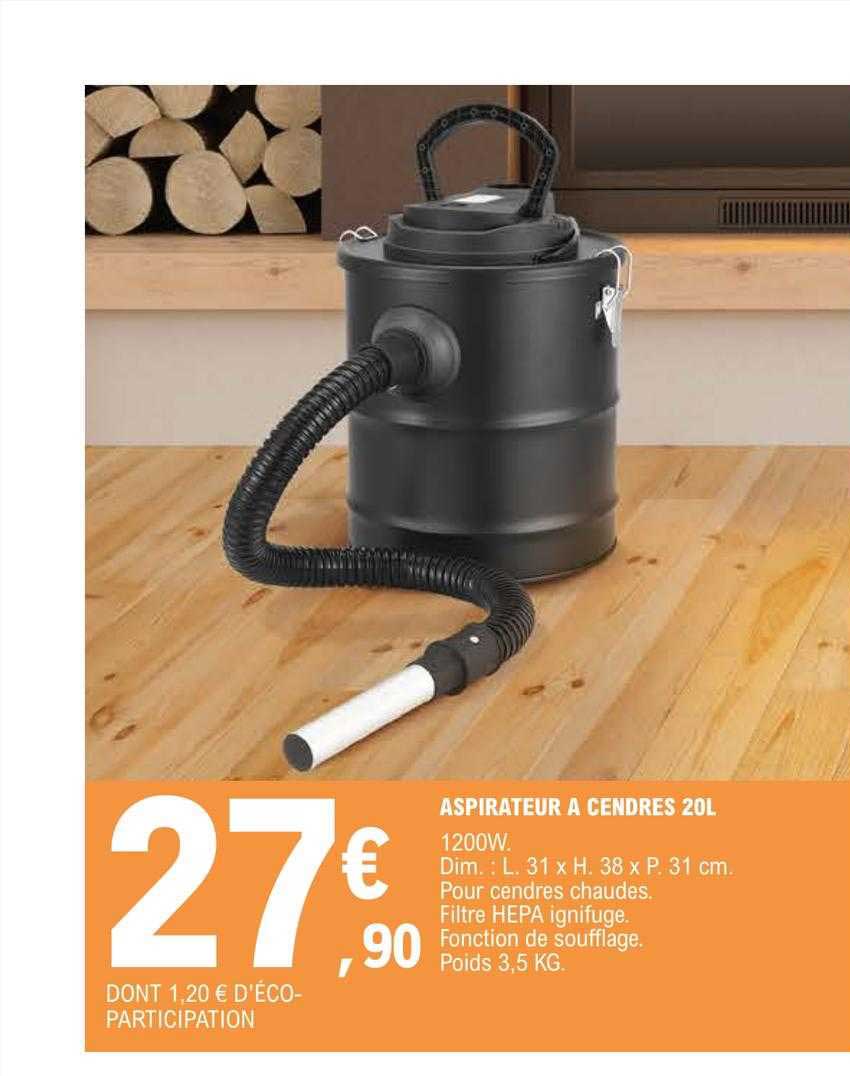 Aspirateur à Cendres 20l