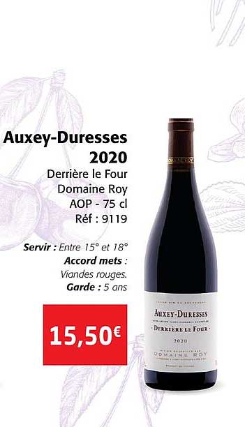 auxey-duresses 2020 derrière le four domaine roy aop