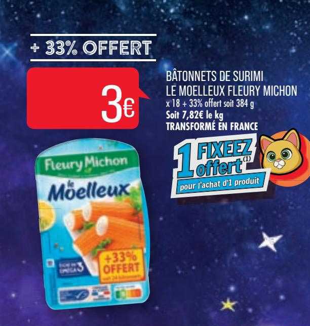 bâtonnets de surimi le moelleux fleury michon