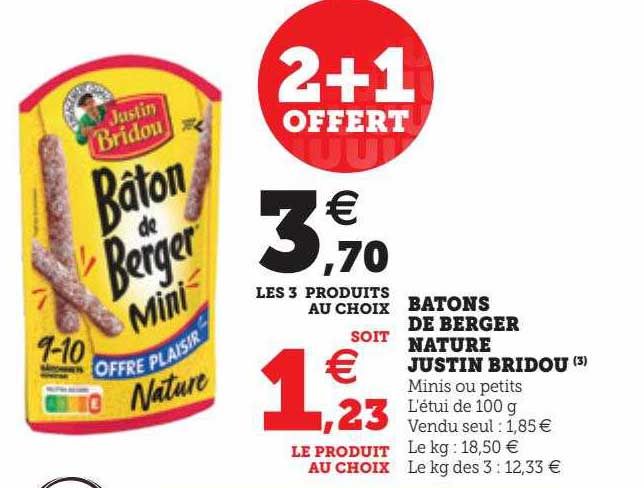 bâtons de berger nature justin bridou
