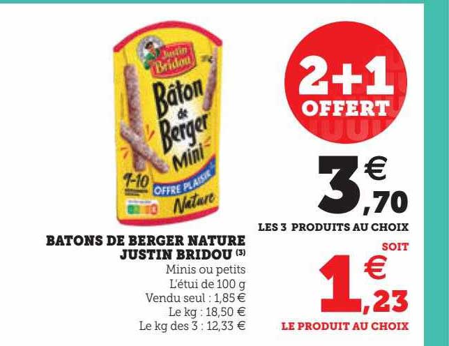 bâtons de berger nature justin bridou