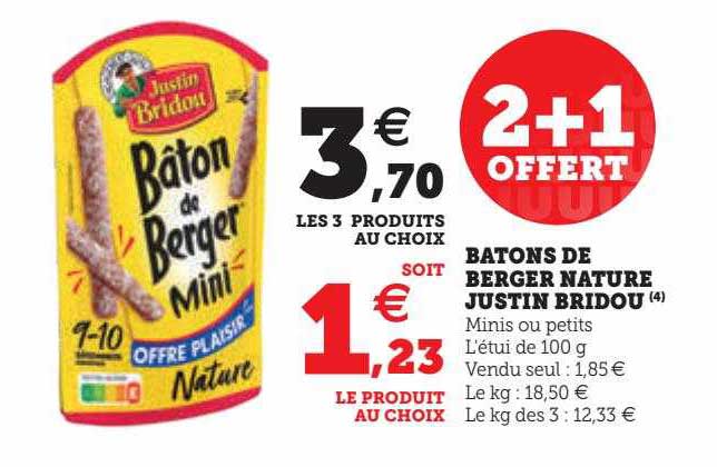 bâtons de berger nature justin bridou