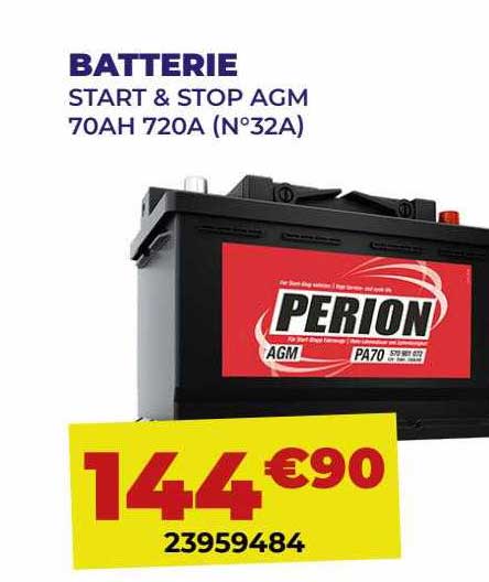 batterie start & stop agm 70ah 720a (n°32a)