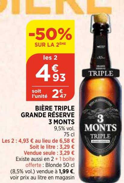 Bière Triple Grande Réserve 3 Monts