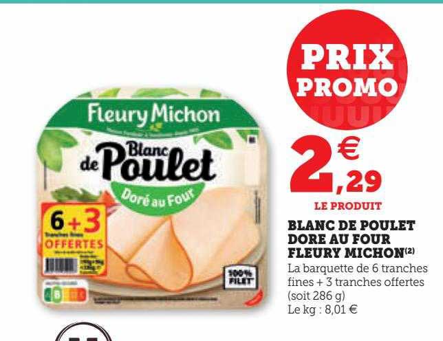 blanc de poulet doré au four fleury michon