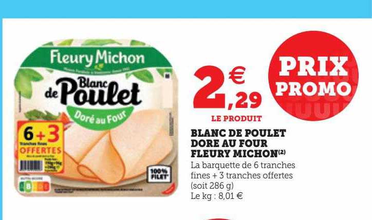 blanc de poulet doré au four fleury michon
