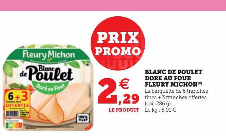 blanc de poulet doré au four fleury michon