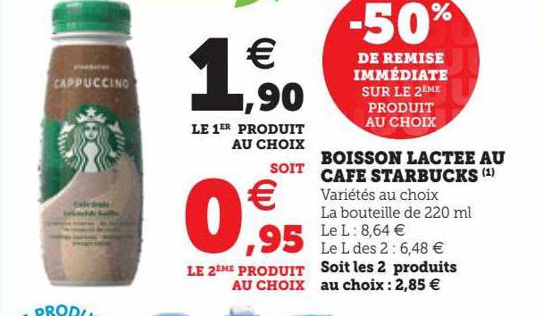 boisson lactée au café starbucks