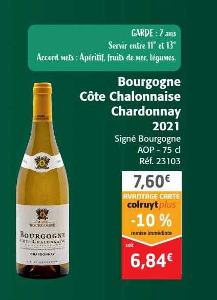 bourgogne côte chalonnaise chardonnay 2021 signé bourgogne aop