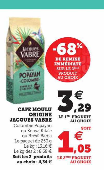 café moulu origine jacques vabre