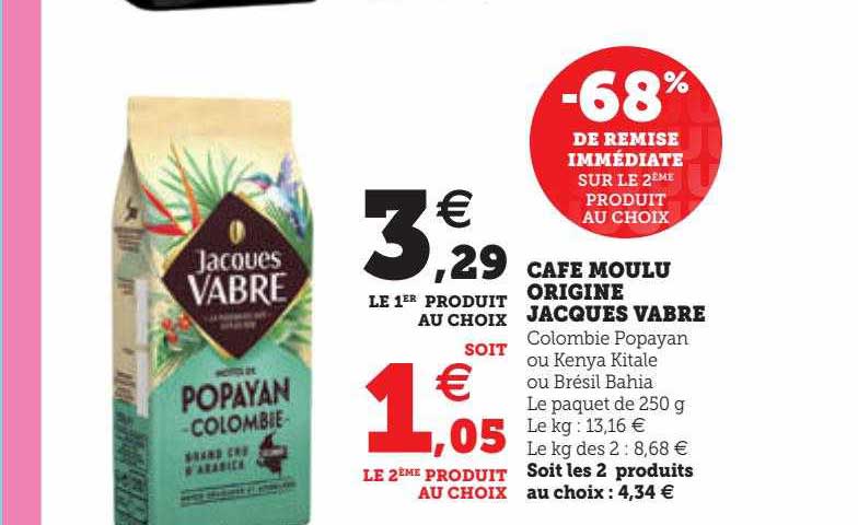 café moulu origine jacques vabre