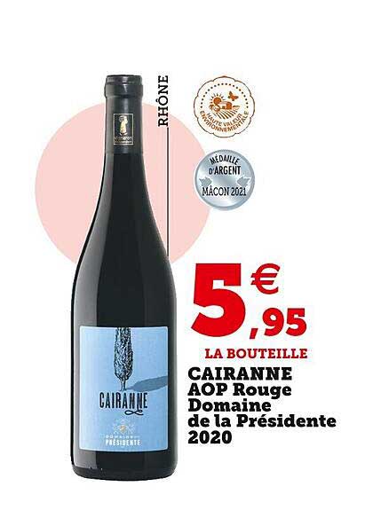 cairanne aop rouge domaine de la présidente 2020