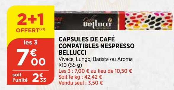 capsules de café compatibles nespresso bellucci