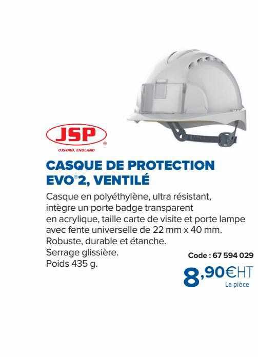 casque de protection evo2, ventilé jsp