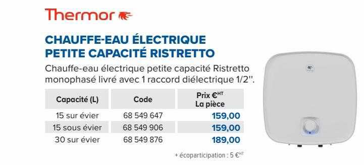 chauffe-eau électrique petite capacité ristretto