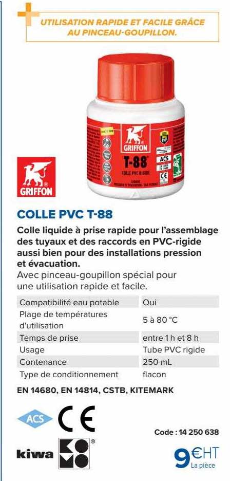 colle pvc t-88 griffon