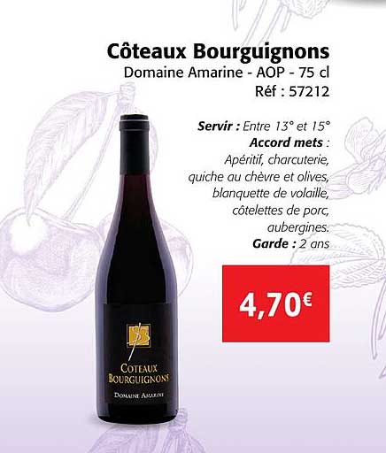 côteaux bourguignons domaine amarine - aop