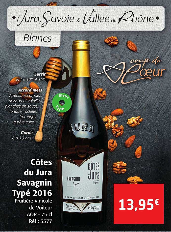côtes du jura savagnin typé 2016 fruitière vinicole de voiteur aop
