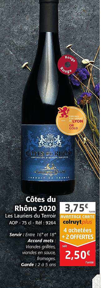 côtes du rhône 2020 les lauriers du terroir aop