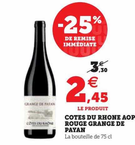 côtes du rhône aop rouge grange de paysan