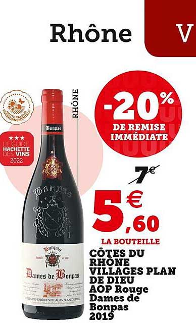 côtes du rhône villages plan de dieu aop rouge dames de bonpas 2019