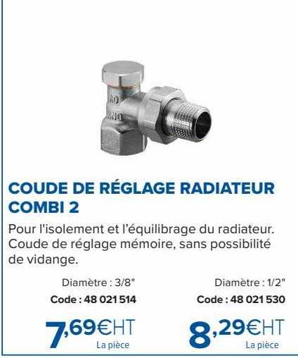 coude de réglage radiateur combi 2