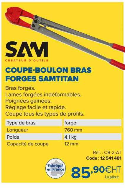 Coupe-boulon Bras Forges Samtitan Sam