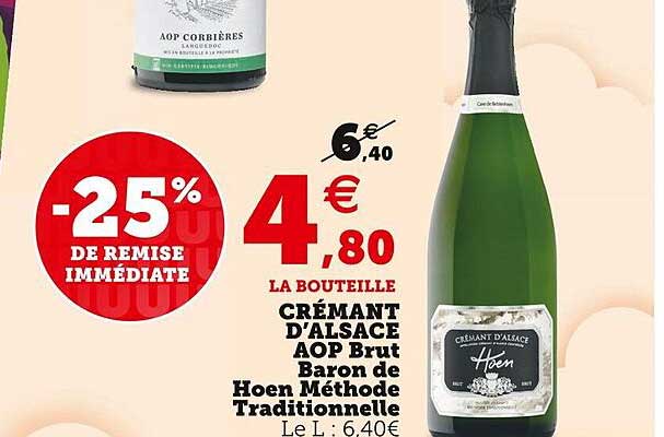 crémant d'alsace aop brut baron de hoen méthode traditionnelle
