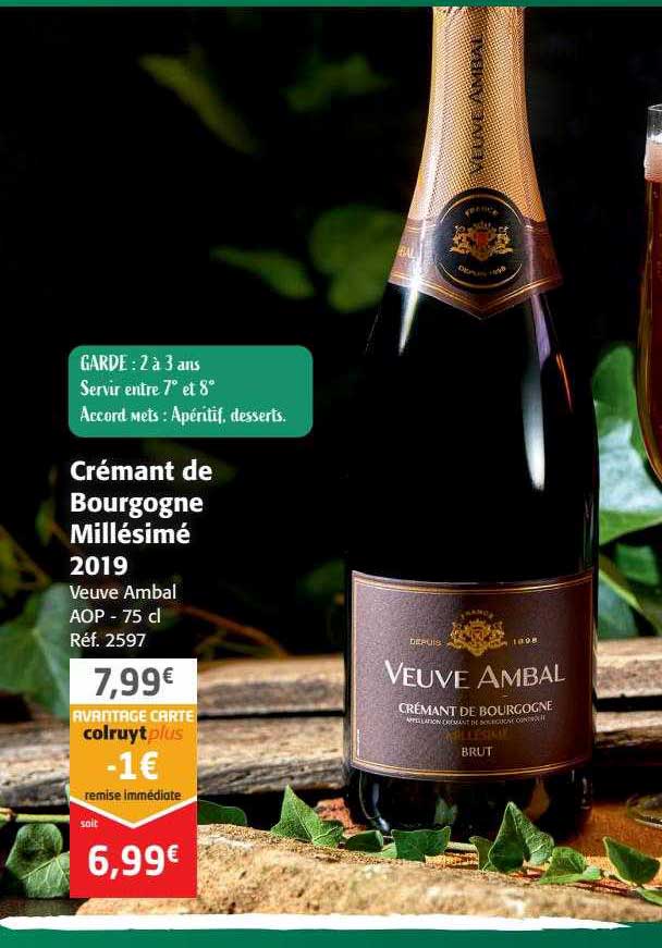 crémant de bourgogne millésimé 2019 veuve ambal aop