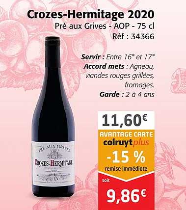 crozes-hermitage 2020 pré aux grives - aop