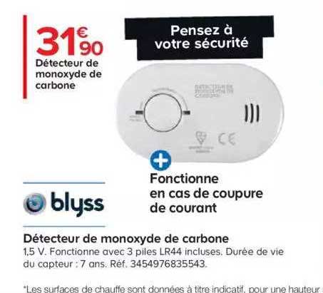 détecteur de monoxyde de carbone blyss