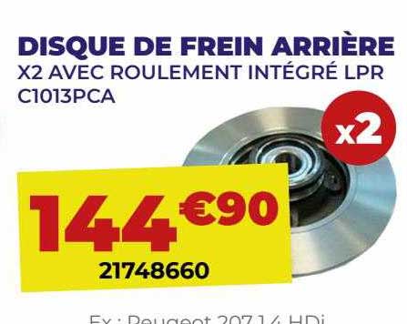 disque de frein arrière x2 avec roulement intégré spr c1013pca