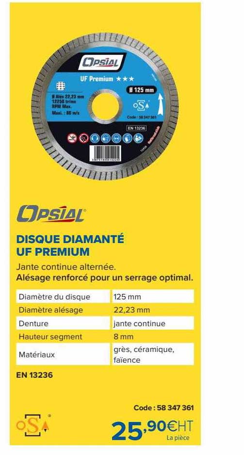 disque diamanté uf premium opsial