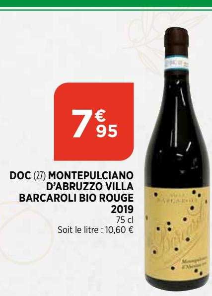 doc montepulciano d'abruzzo villa barcaroli bio rouge 2019