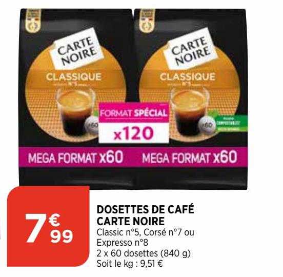 Dosettes De Café Carte Noire