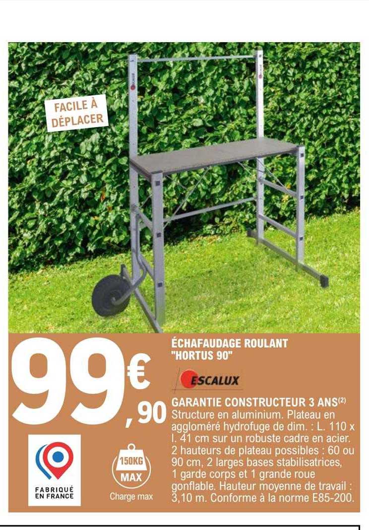 échafaudage Roulant "hortus 90" Escalux
