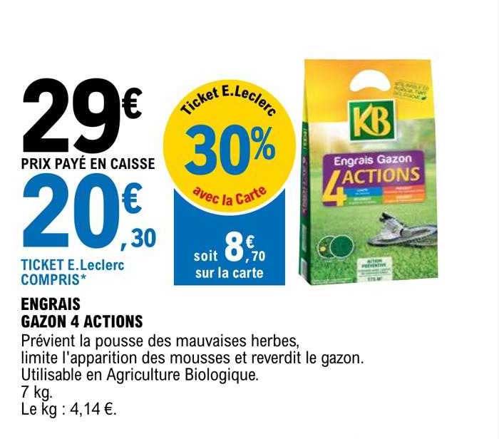 engrais gazon 4 actions kb