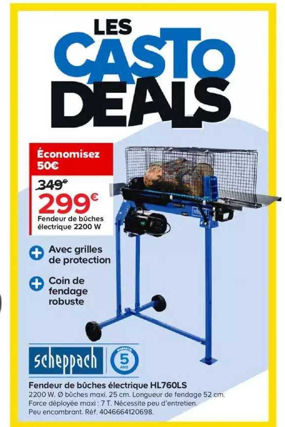 fendeur de bûches électrique 2200w scheppach