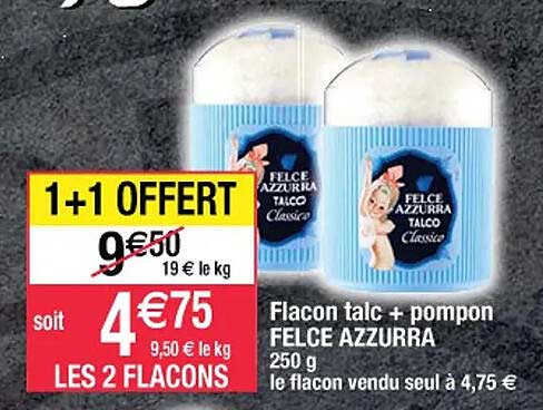 flacon talc + pompon felce azzurra
