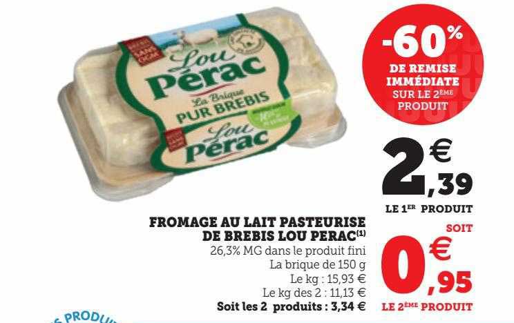 fromage au lait pasteurisé de brebis lou pérac